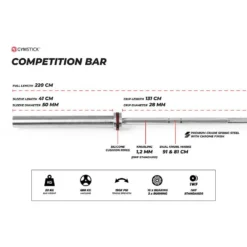 Gymstick 20kg Competition Bar -Tunturi Shop gymstick 20kg competition bar 5
