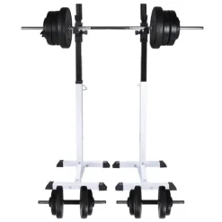 VIDAXL Barbell Squat Rack Barbell Dumbbell Set 60,5kg