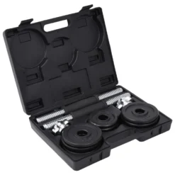 VIDAXL Dumbbell Set Cast Iron 15kg 19 Units -Tunturi Shop vidaxl dumbbell set cast iron 15kg 19 units 1